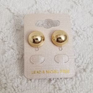 Half dome round minimalist stud earrings